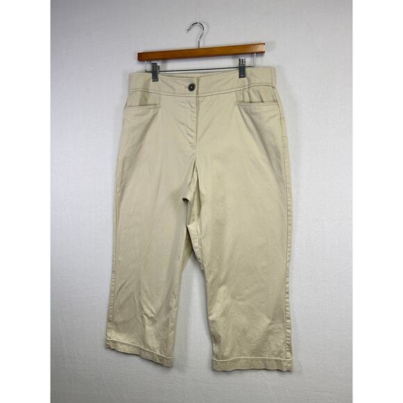 Woman's Sag‎ Harbor Stretch Cotton Khaki Tan Capris - Size 12 Casual Classic - Picture 4 of 10
